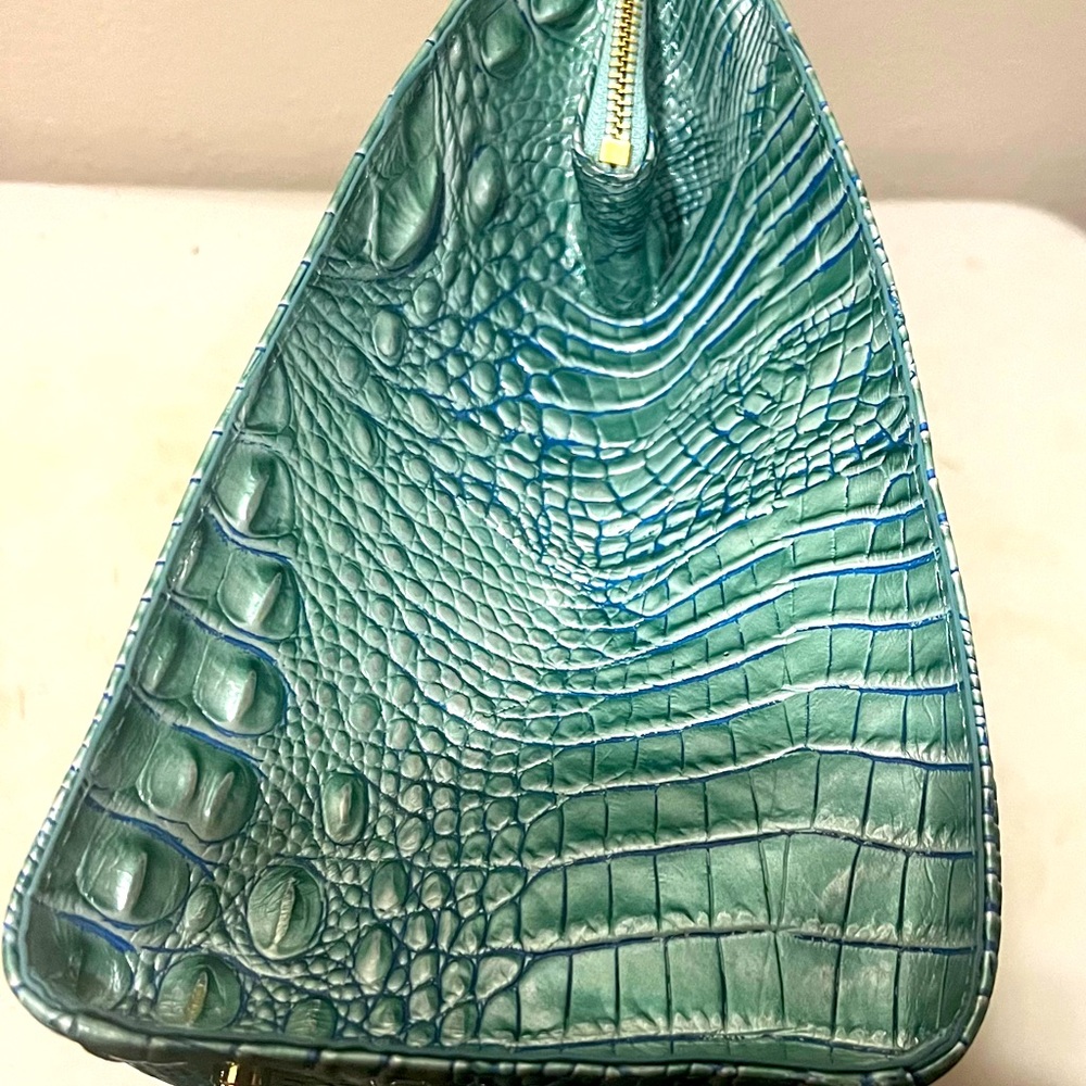 BRAHMIN CAROLINE LEATHER SATCHEL SEA FOAM Ombre Melbourne - Picture 4 of 10